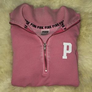 pink vs half zip